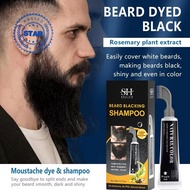 Men Beard Dyefruit And Vegetable Mustache Dye Color One Comb Black Dye Beard P6J8