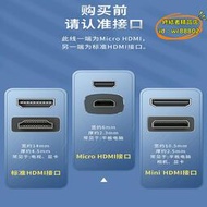 【樂淘】斯格micro hdmi轉HDMI線2.1版8K微型頭轉高畫質線極細柔軟相機線