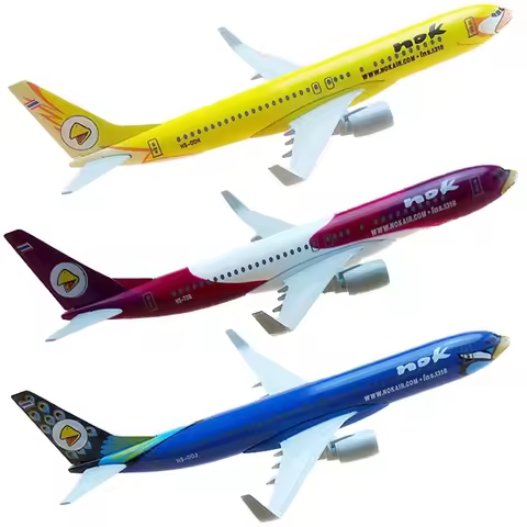 16CM Scale Thailand Nok Series Air Aircraft Model B737 Diecast Plane Alloy Metal Airplane With Base 