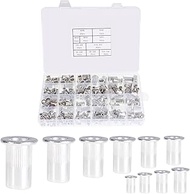 300PCS Rivet Gun Nut 150 Metric &150SAE Carbon Steel Flat Head Threaded Rivet Nut Insert M3 M4 M5 M6