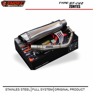 Full System Exhaust ZONTES 368G knalpot Zontes 368cc knalpot Original MufflerSMOKE