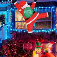 [Dickly] Christmas Inflatable Hanging Santa Claus Outdoor Decoration Giant Holiday Gift Yard Decor f