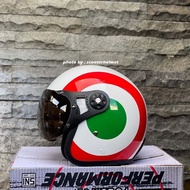 Vespa 3 Colors Nations Italian Flag Helmet + Visor Original