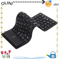 OLINI Silicone Keyboard, Silent Keys Waterproof USB Wired Keyboard, Portable 85 Keys Black/Orange/Wh