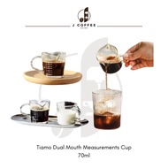 Tiamo Dual Mouth Measurements Cup 70ml / 2.5 Ounces | With Handle | Promotion Price