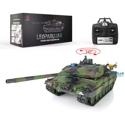 Gifts 1/16 Heng Long 7.0 Plastic Ver Leopard2A6 RC Tank 3889 Ready to Run Model for Boys Outdoor Toy
