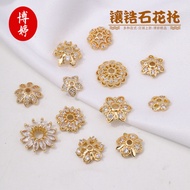 14K Gold Inlaid Zircon Receptacle Inlaid Zircon Receptacle Snowflake Jewelry Accessories Spacer Loos