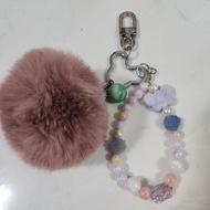 Furry ball bag charm
