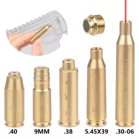 20GA 12GA 9x19mm .223 Red Laser Bore Sighter 5.45x39 7.62x54 7.62x39 Airsoft AK47 G17 19 9mm Laser C