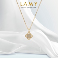 Dây chuyền bạc nữ LAMY Lucky Four Leaf Necklace Rose Gold 6385RG