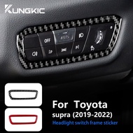For Toyota Supra GR A90 A91 MK5 2019-2022 Carbon Fiber Headlight Decorative Frame Sticker Car Access