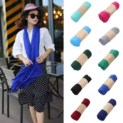 Summer Beach Scarves Neck Bandana Pashmina Scarf Shawls Wrap Hijab