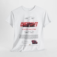 Stylish Mens T-Shirt Featuring Bold Chevrolet Corvette C6 Graphic Design Artwork