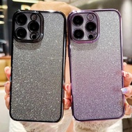 Gradient Color Glitter Soft Silicone Case For VIVO X100 Pro X90 Pro Plus X80 X70 Electroplated Frame Shockproof Protective Back Cover