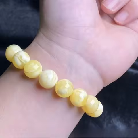 10-18mm Women Men Healing Stretch Amber Jewelry 7mm 8mm 9mm 10mm Natural Yellow Amber Gems Round Bea