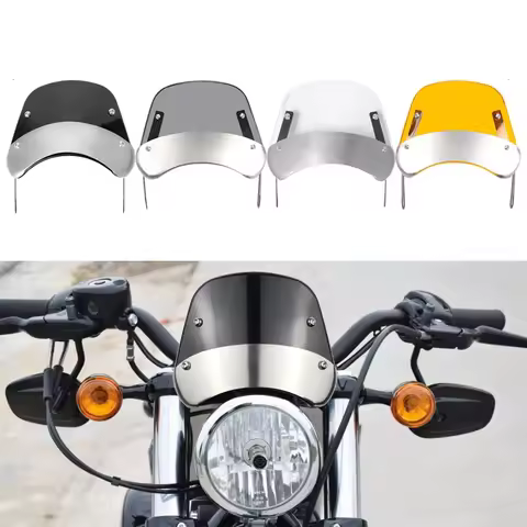 Universal Motorcycle Windshield Windscreen Wind Deflector Round Headlight For Husqvarna For Yamaha X