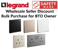 Legrand Galion for BTO Bulk Purchase Minimum 15Pcs Switches and Socket White Matt Black Dark Silver Malllia