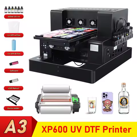 A3 UV Printer XP600 UV Flatbed Printing Machine A3 UV DTF Printer For Pen Bottle Wood UV Flatbed Pri
