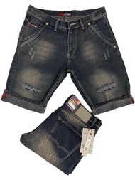 Celana jeans Pendek Pria Sobek Ripped Distro Terbaru | jeans denim cowok sobek | celana pendek cowok