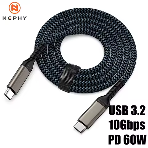 PD 60W USB 3.2 Type C To C Fast charge Cable For iPhone Samsung Vivo Phone Laptop Macbook iPad 30cm