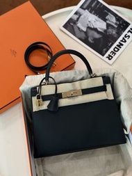 Hermès Kelly 28 黑金 Epsom皮