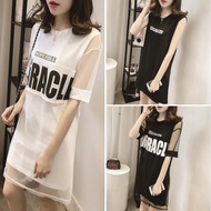 2PCS/SET Two-piece set Women Short Sleeve T-Shirt Dress Set Two-piece Suit
