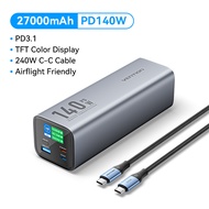 Vention 140W 27000mAh Powerbank with LED Display 3 Port Charging powerbanks fast charging power stat