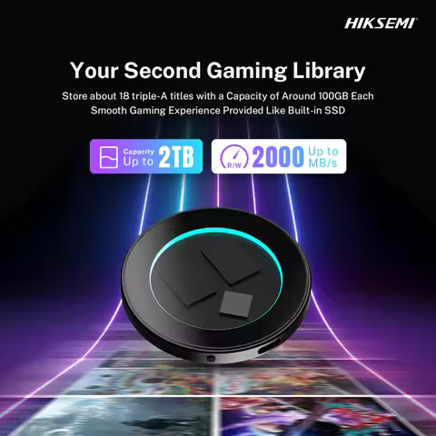 HIKSEM 1TB M.2 2230 NVMe SSD Enclosure - USB-C 3.2 Gen2 10Gbps, MagSafe, Compatible with iPhone 16 P