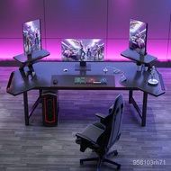 QM🍅Super Large E-Sports Table and Chair Set Desktop Computer Desk Anchor Gaming Table Home Bedroom Music Desk Aircraft T