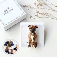Custom dog portraits brooch - Full body, Custom dog brooch, personalized dog
