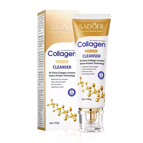 SADOER Collagen Facial Cleanser skincare Firming Moisturizing Face Cleansing Face Wash Foam Cleanser