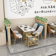 ST- Nordic Marble Dining Table and Chair Rock Plate Hot Pot Table and Chair Induction Cooker Integrated Restaurant Light