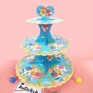 Baby SHARK motif Cake Stand / 3 Tier cupcake Stand / standing cupcake