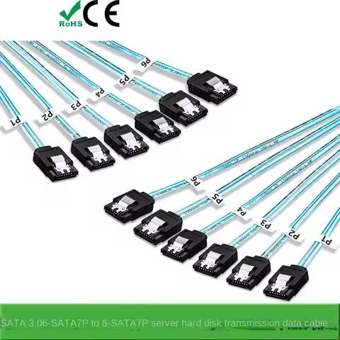 6 Ports SATA 7p To 6 Ports SATA 180 Degree Right Angle HDD High Speed Cable