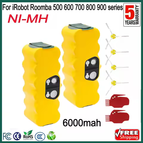 14.4V 6000mah For iRobot Roomba 500 NI-MH Replacement For iRobot Roomba 500 600 700 800 900 Series V
