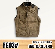 Rompi jeep pria import/rompi jeep polos 2 in 1 pakai topi/rompi terbaru/rompi jeep katun impor bolak