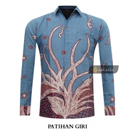 KEMEJA Batik [Sale] Original PATIHAN GIRI Hem Shirt Tops Premium Men's Batik Shirts For Men Slimfit Full Lapis Sogan Long Sleeve Short Sleeve Original Original