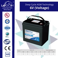 6V Leoch Deep Cycle AGM Technology Battery LDC6-224-GC2 for Golf Car / e-mobility / Boom Lift / Scis