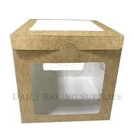 8x8x8” Reversible Cake Box / White / Kraft / Preformed / Laminated / Glossy