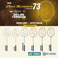 YONEX ARCSABER 73 LIGHT BADMINTON RACKET ( 5U ) MAX TENSION 30 LBS ( FREE STRINGING + FREE GRIP )