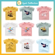 Baju Tshirt Budak (2-7 tahun) Kanak-kanak Lengan Pendek Lelaki Perempuan Kain Cotton Boy Girl Kids S