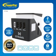 PowerPac Multi Travel Adapter With 3x USB + 1xType-c Charger (PP7980) USB Chargers