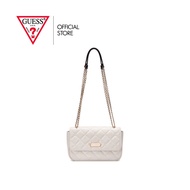 GUESS กระเป๋าสะพายข้างผู้หญิง รุ่น VG903412 QUINCEY CROSSBODY FLAP สีขาว