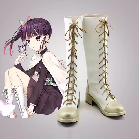 Anime Demon Slayer Corps Kisatsutai Kanao Tsuyuri Cosplay Shoes Elaina PU Boots Leather High Heels H