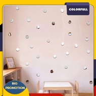 [Colorfull.sg] 100pcs Round Acrylic Mirror Wall Stickers DIY Home Background Decor