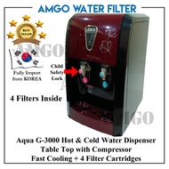 AMGO G-3000 Hot & Cold Table Top Water Dispenser With 4 Water Filter Cartridge