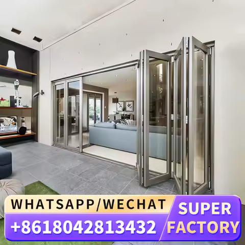 AS2047 commercial Exterior Accordion Bifold Door Glass Sliding Patio Bi-Folding Bifold Aluminum Mult
