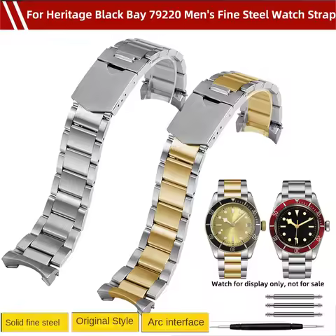 22mm watch strap For Tudor BLACK BAY Little Red Flower Black Shield 79220R M79363N M79733N m79230 St