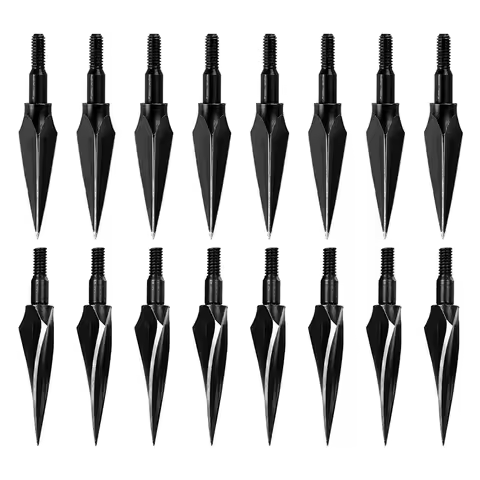 16 PCS Metal Archery Arrowheads 125 Grain Broad Head Tips Arrows For Compound Bow Crossbow Recurve B