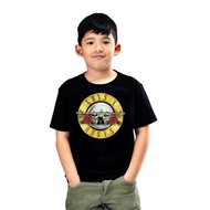 HITAM Yinyang Clothing Kids Tshirt Kids Tshirt Cool Band T-Shirt Cotton Combat Black Guns N Roses